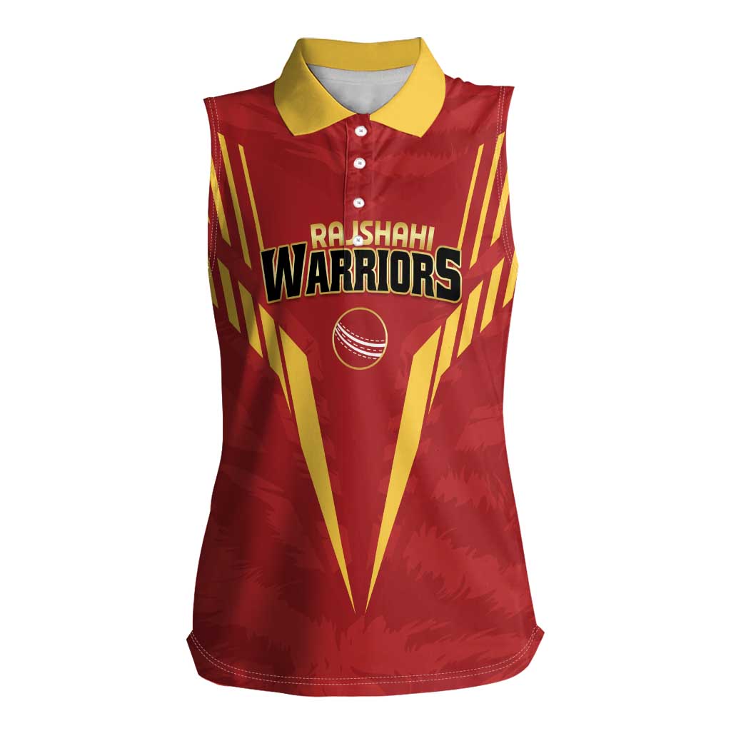 Custom Rajshahi Cricket Warriors Women Sleeveless Polo Shirt Keep Shining - Wonder Print Shop