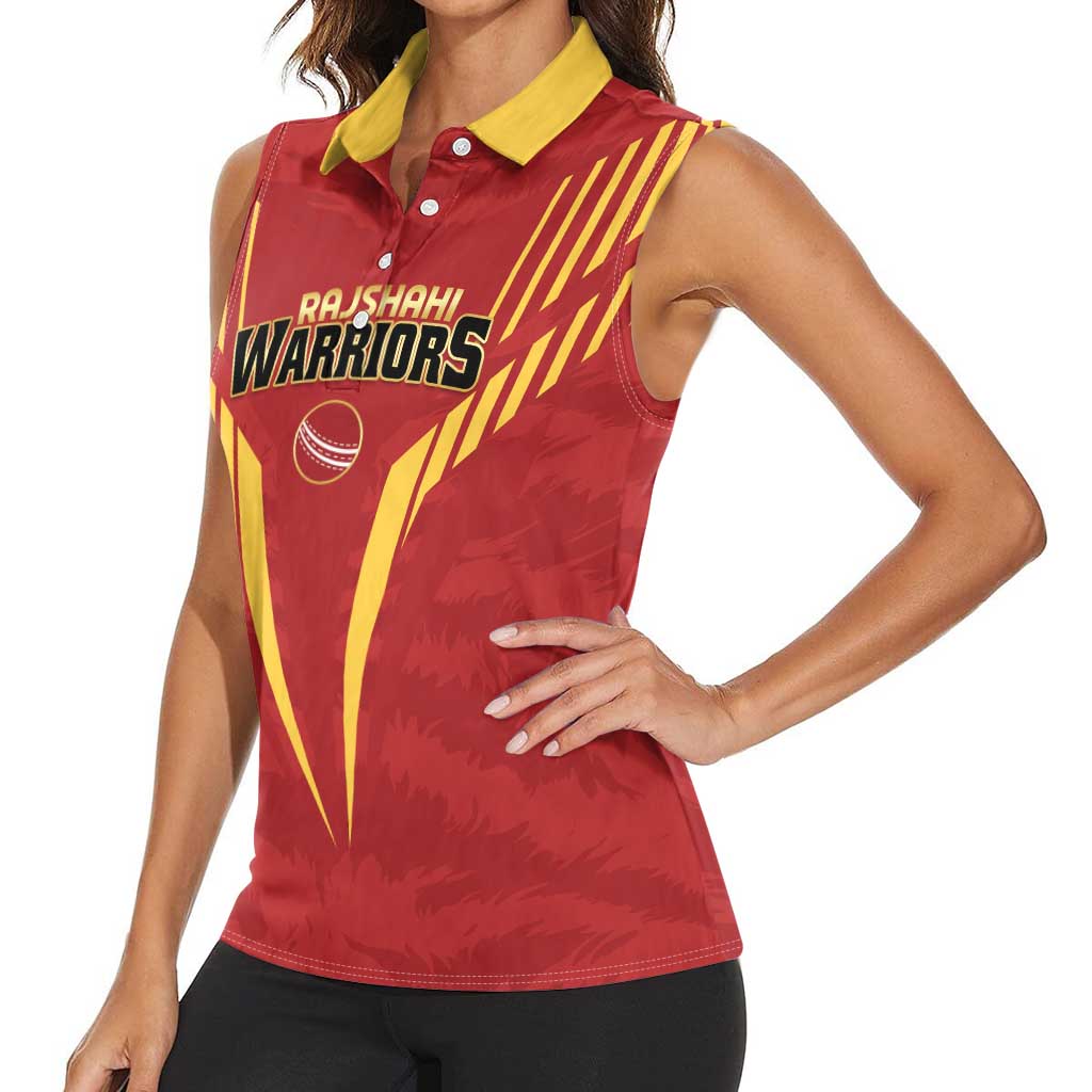 Custom Rajshahi Cricket Warriors Women Sleeveless Polo Shirt Keep Shining - Wonder Print Shop