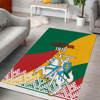 Lithuania Independence Day Personalized Area Rug Lietuva Vytis 106th Anniversary - Wonder Print Shop