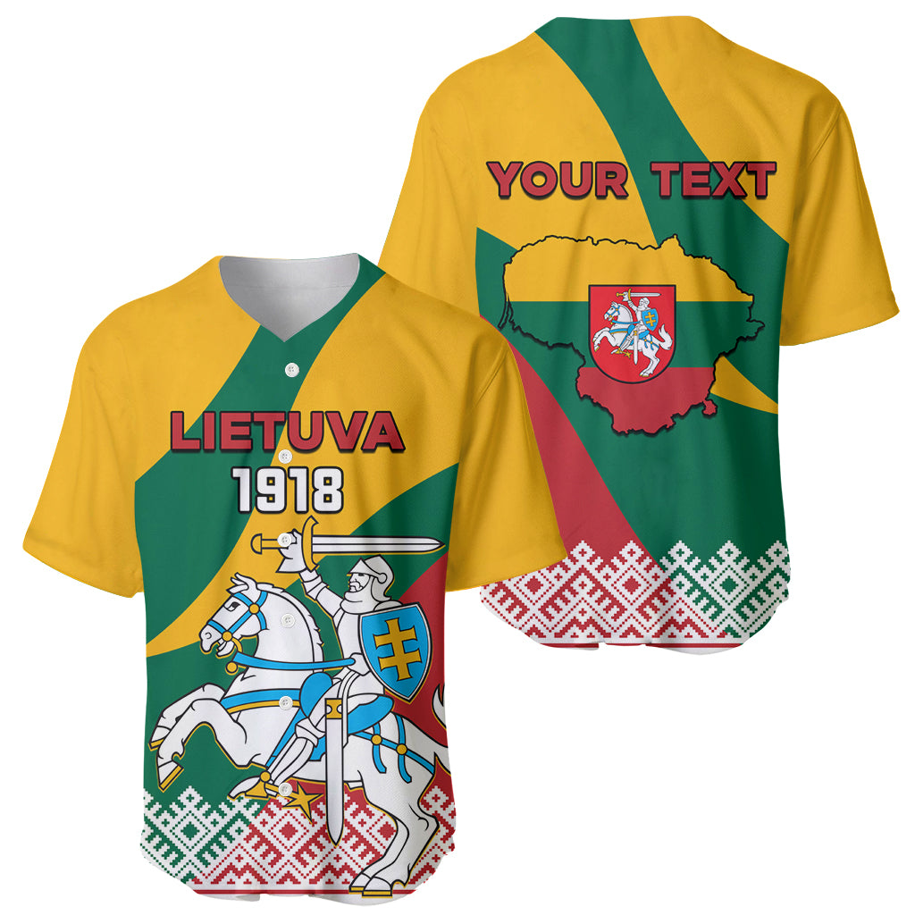 Lithuania Independence Day Personalized Baseball Jersey Lietuva Vytis 106th Anniversary - Wonder Print Shop