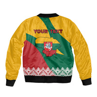 Lithuania Independence Day Personalized Bomber Jacket Lietuva Vytis 106th Anniversary - Wonder Print Shop