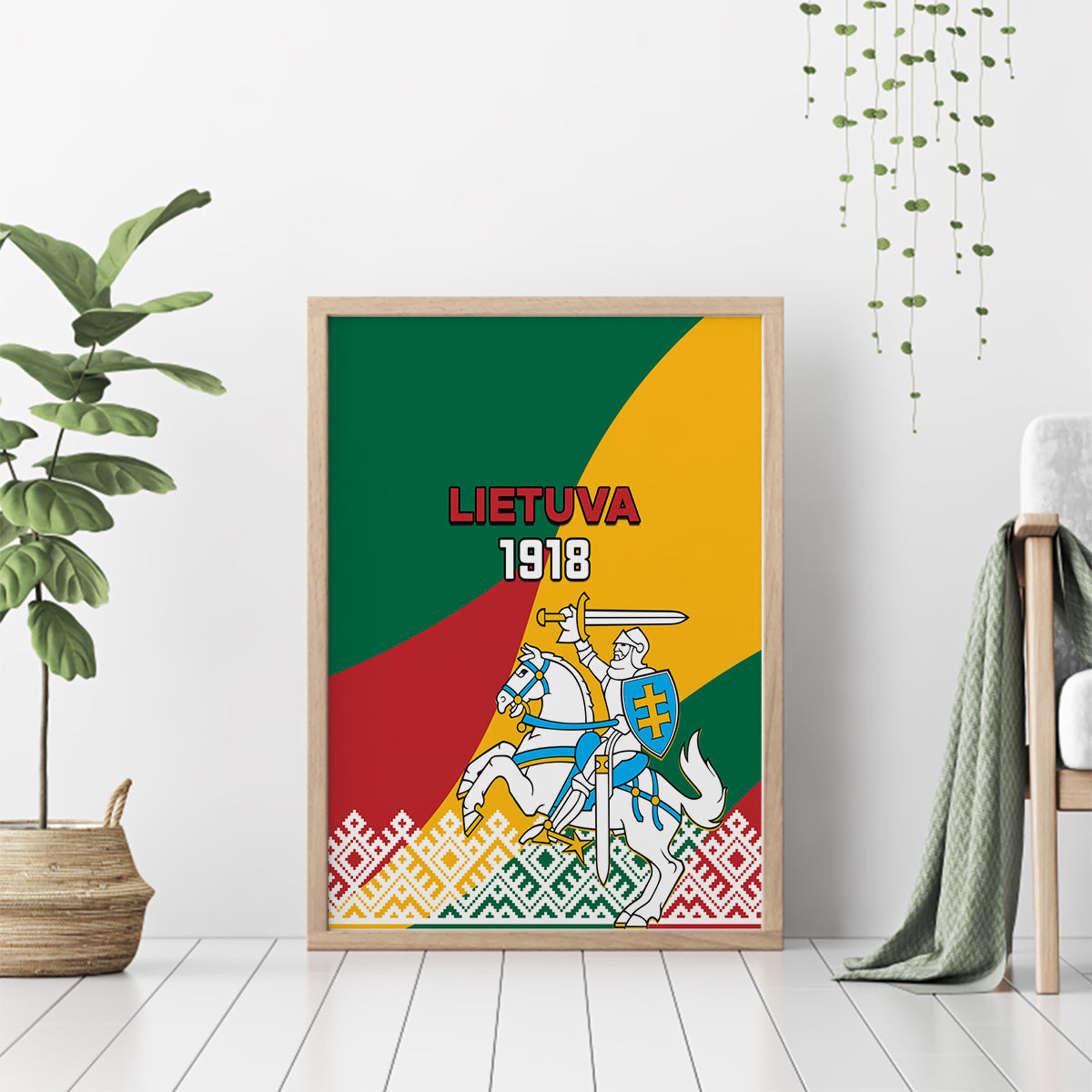 Lithuania Independence Day Personalized Canvas Wall Art Lietuva Vytis 106th Anniversary - Wonder Print Shop