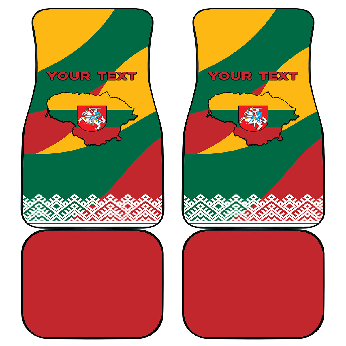 Lithuania Independence Day Personalized Car Mats Lietuva Vytis 106th Anniversary - Wonder Print Shop