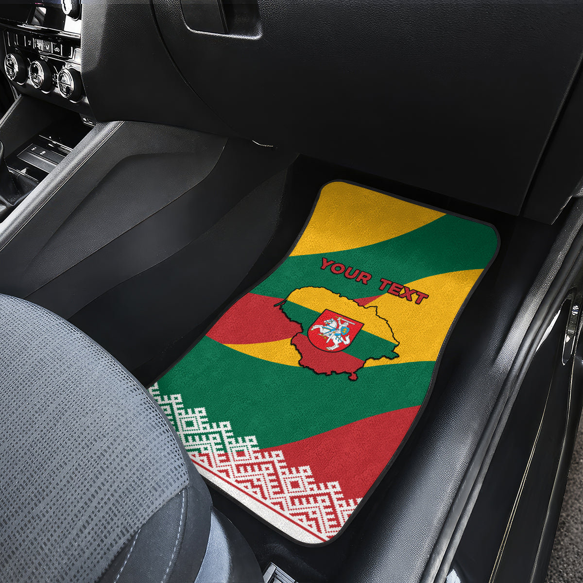 Lithuania Independence Day Personalized Car Mats Lietuva Vytis 106th Anniversary - Wonder Print Shop
