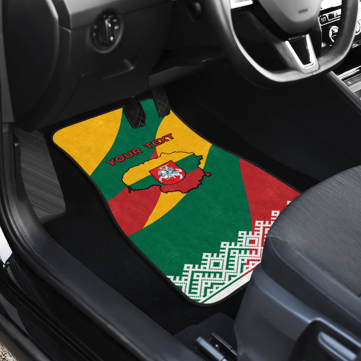 Lithuania Independence Day Personalized Car Mats Lietuva Vytis 106th Anniversary - Wonder Print Shop