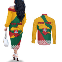 lithuania-independence-day-personalized-couples-matching-off-the-shoulder-long-sleeve-dress-and-long-sleeve-button-shirt-lietuva-vytis-106th-anniversary