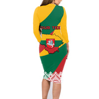 Lithuania Independence Day Personalized Family Matching Long Sleeve Bodycon Dress and Hawaiian Shirt Lietuva Vytis 106th Anniversary - Wonder Print Shop
