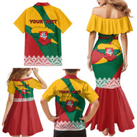 Lithuania Independence Day Personalized Family Matching Mermaid Dress and Hawaiian Shirt Lietuva Vytis 106th Anniversary - Wonder Print Shop