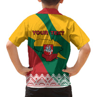 Lithuania Independence Day Personalized Family Matching Off Shoulder Long Sleeve Dress and Hawaiian Shirt Lietuva Vytis 106th Anniversary - Wonder Print Shop