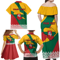 Lithuania Independence Day Personalized Family Matching Off Shoulder Maxi Dress and Hawaiian Shirt Lietuva Vytis 106th Anniversary - Wonder Print Shop