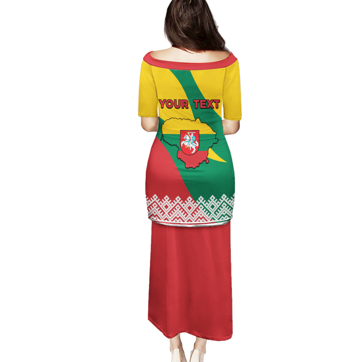 Lithuania Independence Day Personalized Family Matching Puletasi and Hawaiian Shirt Lietuva Vytis 106th Anniversary - Wonder Print Shop