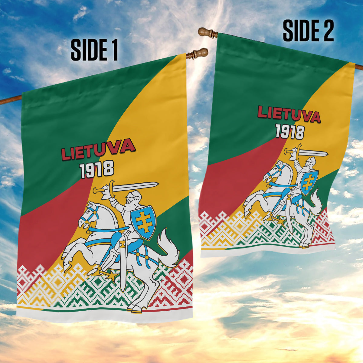 Lithuania Independence Day Personalized Garden Flag Lietuva Vytis 106th Anniversary - Wonder Print Shop