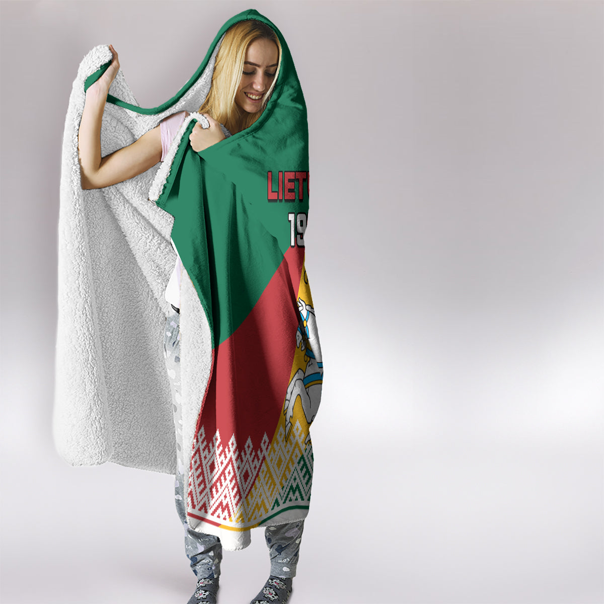 lithuania-independence-day-personalized-hooded-blanket-lietuva-vytis-106th-anniversary