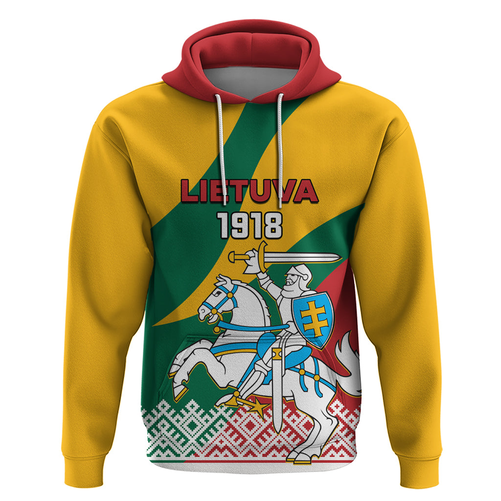 Lithuania Independence Day Personalized Hoodie Lietuva Vytis 106th Anniversary - Wonder Print Shop