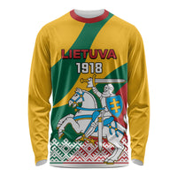 Lithuania Independence Day Personalized Long Sleeve Shirt Lietuva Vytis 106th Anniversary - Wonder Print Shop