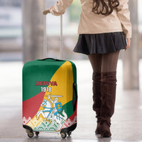 Lithuania Independence Day Personalized Luggage Cover Lietuva Vytis 106th Anniversary - Wonder Print Shop