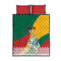 Lithuania Independence Day Personalized Quilt Bed Set Lietuva Vytis 106th Anniversary - Wonder Print Shop