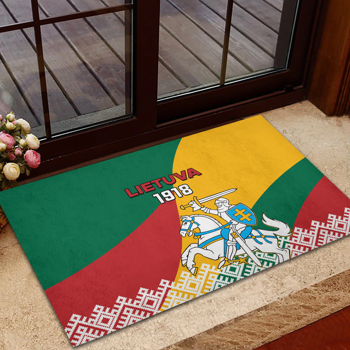 Lithuania Independence Day Personalized Rubber Doormat Lietuva Vytis 106th Anniversary - Wonder Print Shop