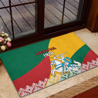 Lithuania Independence Day Personalized Rubber Doormat Lietuva Vytis 106th Anniversary - Wonder Print Shop