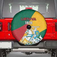 Lithuania Independence Day Personalized Spare Tire Cover Lietuva Vytis 106th Anniversary - Wonder Print Shop