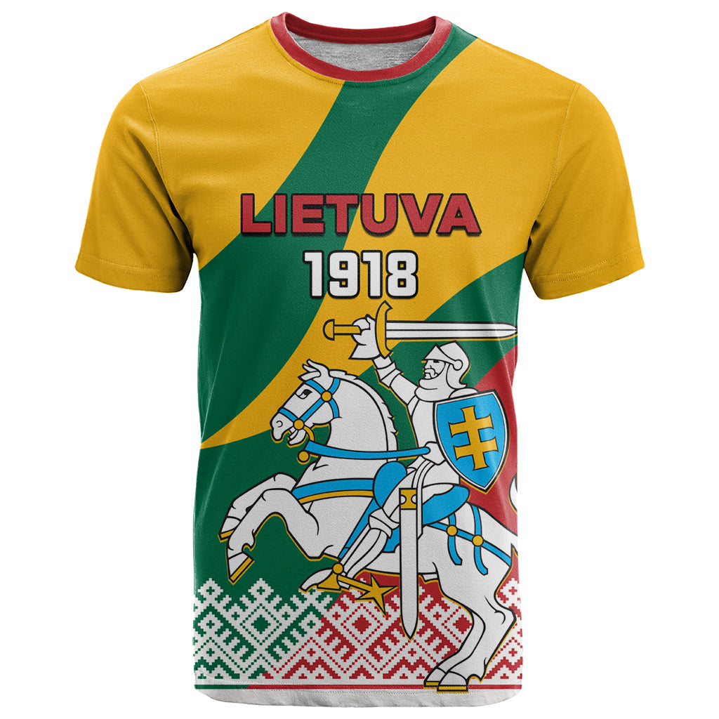 Lithuania Independence Day Personalized T Shirt Lietuva Vytis 106th Anniversary - Wonder Print Shop