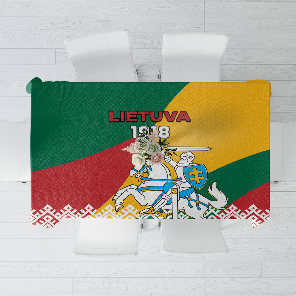 Lithuania Independence Day Personalized Tablecloth Lietuva Vytis 106th Anniversary - Wonder Print Shop