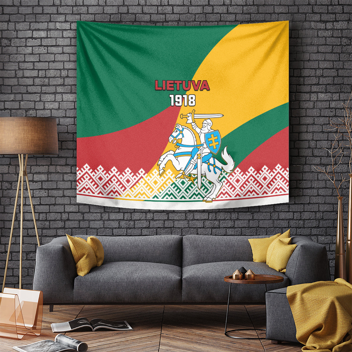 Lithuania Independence Day Personalized Tapestry Lietuva Vytis 106th Anniversary - Wonder Print Shop