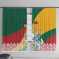 Lithuania Independence Day Personalized Window Curtain Lietuva Vytis 106th Anniversary - Wonder Print Shop