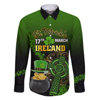 Leprechaun Hat Gold Coins St Patricks Day Personalized Family Matching Off Shoulder Long Sleeve Dress and Hawaiian Shirt With Irish Celtic Shamrock - Wonder Print Shop