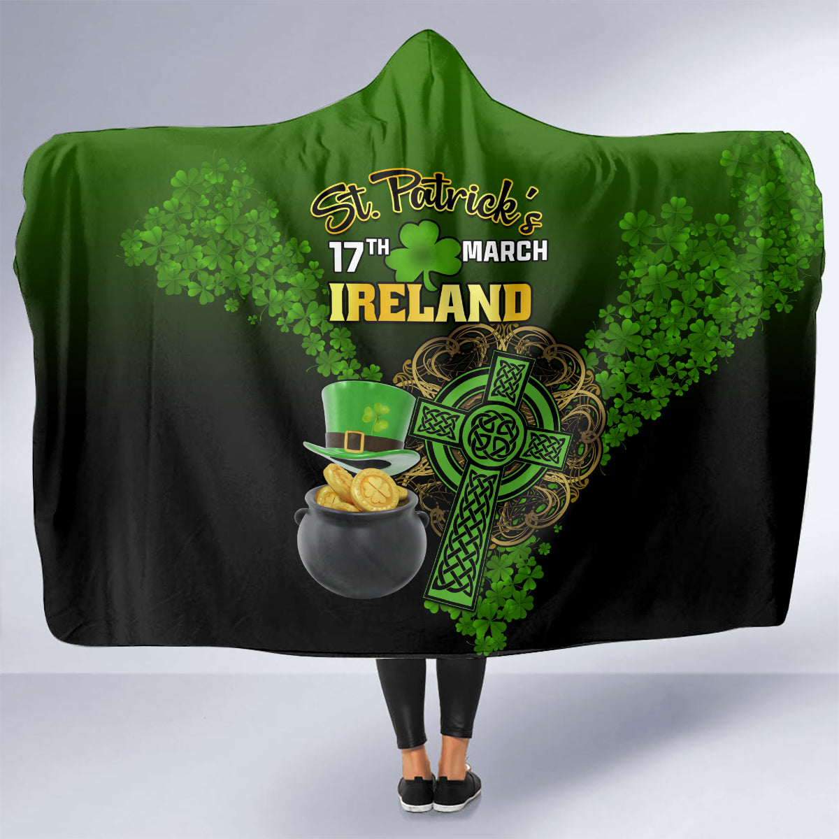 leprechaun-hat-gold-coins-st-patricks-day-personalized-hooded-blanket-with-irish-celtic-shamrock