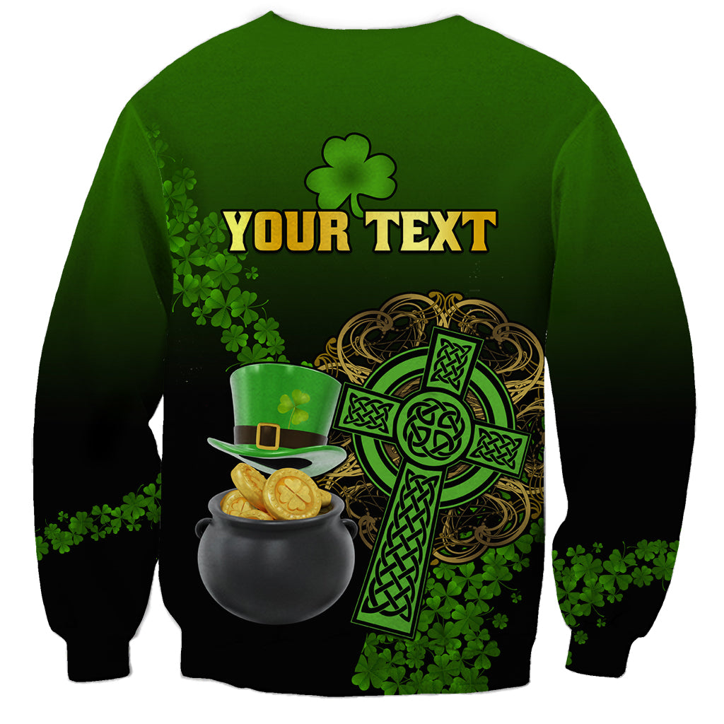 Leprechaun Hat Gold Coins St Patricks Day Personalized Sweatshirt With Irish Celtic Shamrock - Wonder Print Shop