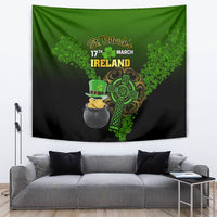 Leprechaun Hat Gold Coins St Patricks Day Personalized Tapestry With Irish Celtic Shamrock - Wonder Print Shop