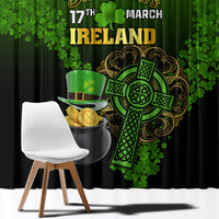 Leprechaun Hat Gold Coins St Patricks Day Personalized Window Curtain With Irish Celtic Shamrock - Wonder Print Shop