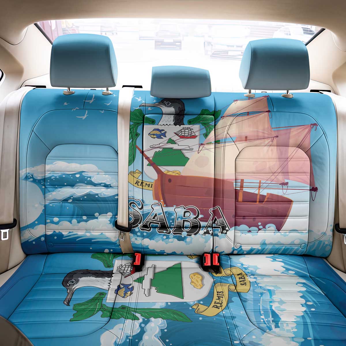 Saba Back Car Seat Cover Sailboat Remis Velisque - Wonder Print Shop