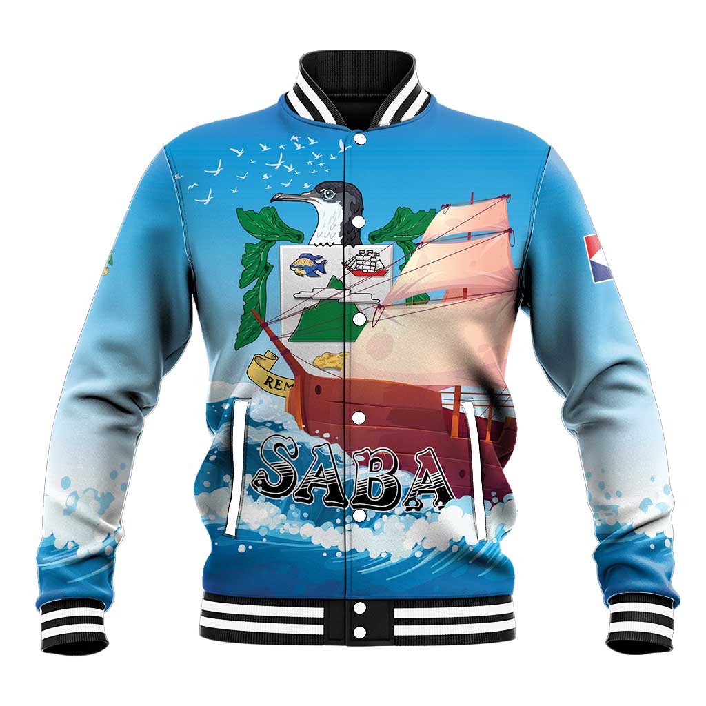 Personalized Saba Baseball Jacket Sailboat Remis Velisque - Wonder Print Shop