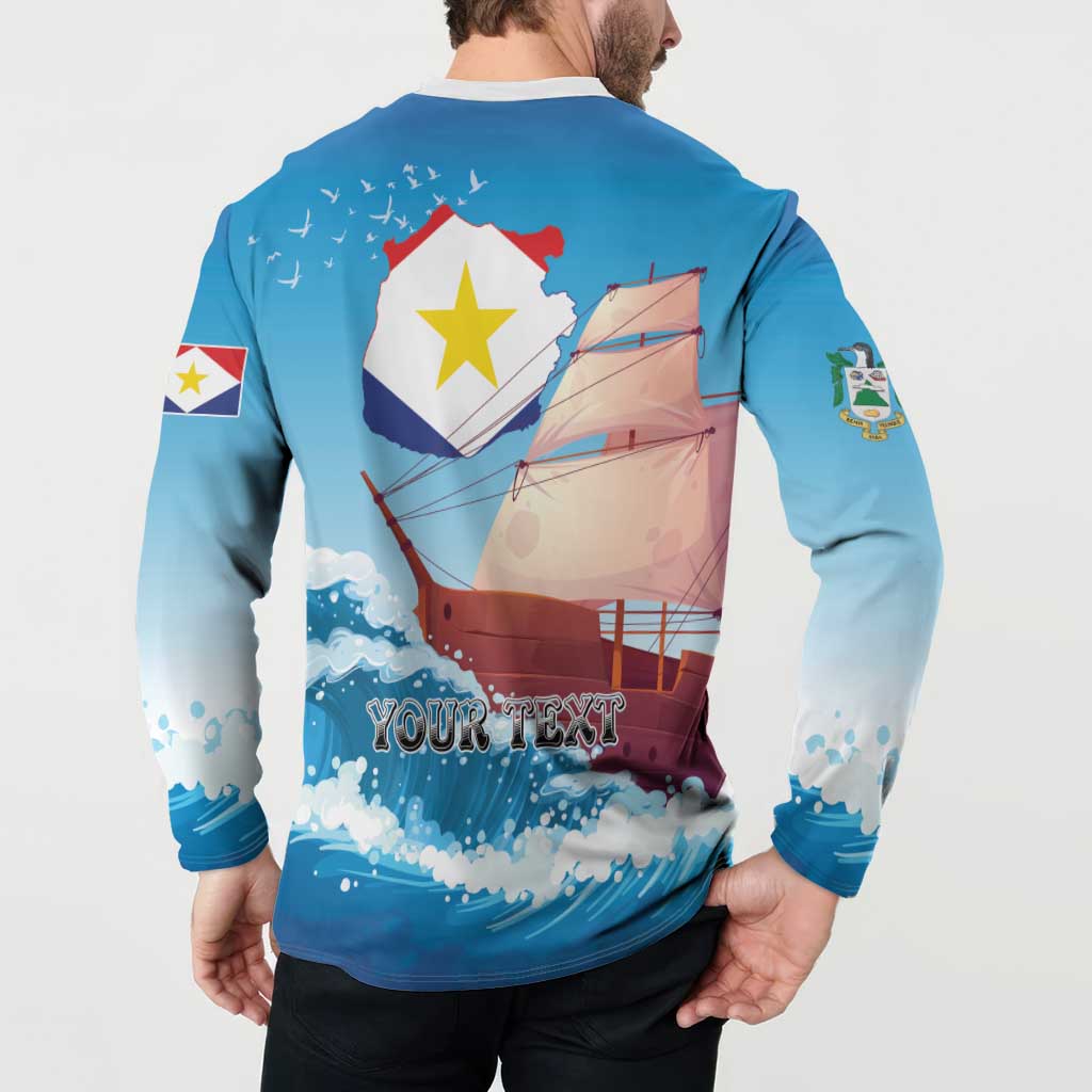 Personalized Saba Button Sweatshirt Sailboat Remis Velisque - Wonder Print Shop