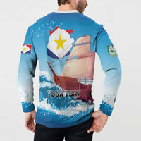 Personalized Saba Button Sweatshirt Sailboat Remis Velisque - Wonder Print Shop