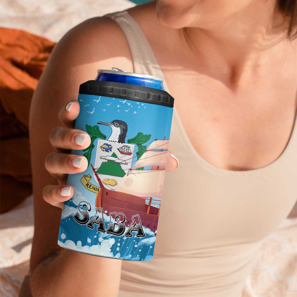 Personalized Saba 4 in 1 Can Cooler Tumbler Sailboat Remis Velisque - Wonder Print Shop