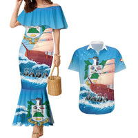 Personalized Saba Couples Matching Mermaid Dress and Hawaiian Shirt Sailboat Remis Velisque