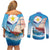 Personalized Saba Couples Matching Off Shoulder Short Dress and Long Sleeve Button Shirt Sailboat Remis Velisque