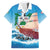 Personalized Saba Family Matching Off The Shoulder Long Sleeve Dress and Hawaiian Shirt Sailboat Remis Velisque