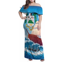 Personalized Saba Family Matching Off Shoulder Maxi Dress and Hawaiian Shirt Sailboat Remis Velisque - Wonder Print Shop