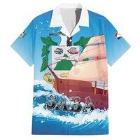 Personalized Saba Family Matching Off Shoulder Short Dress and Hawaiian Shirt Sailboat Remis Velisque - Wonder Print Shop