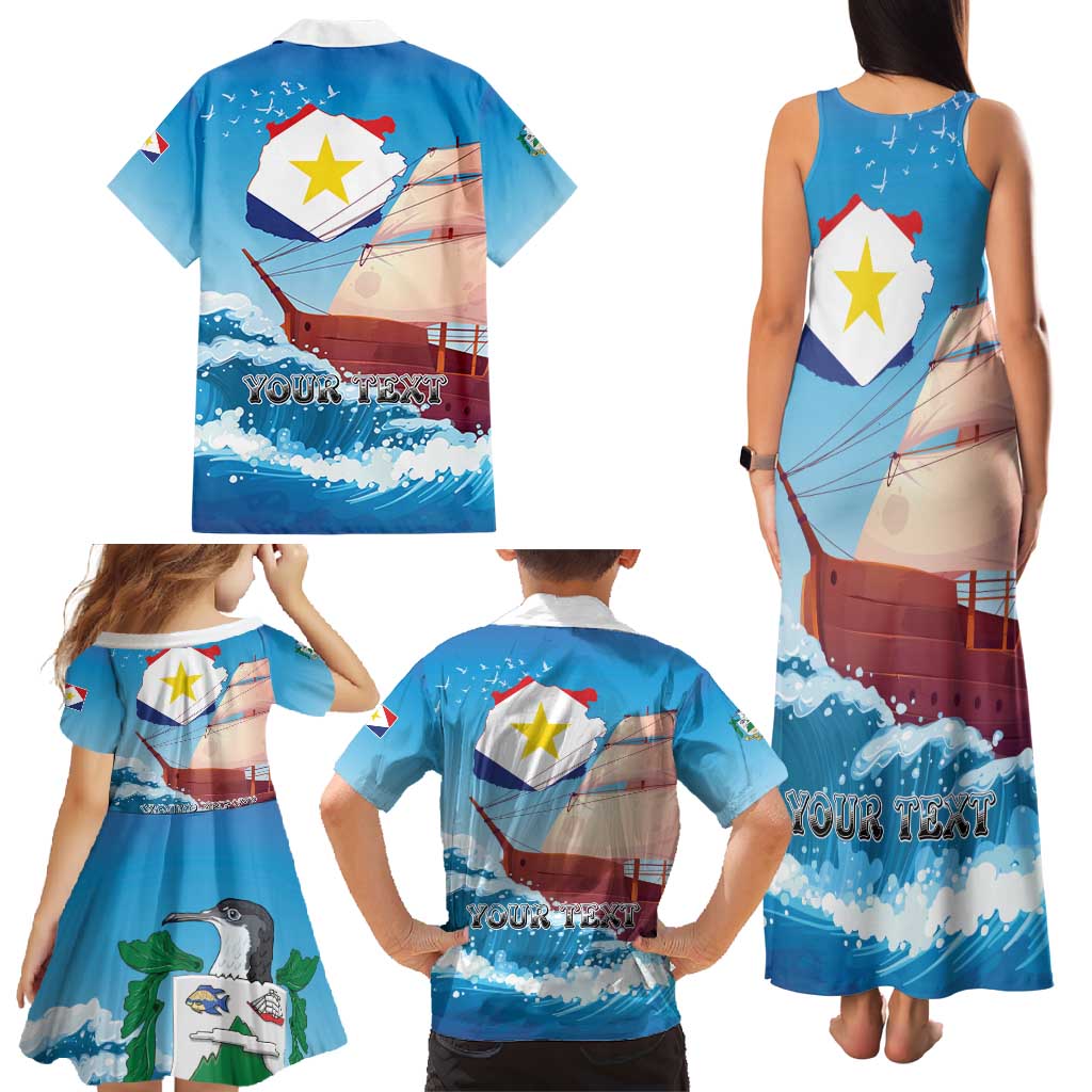 Personalized Saba Family Matching Tank Maxi Dress and Hawaiian Shirt Sailboat Remis Velisque - Wonder Print Shop
