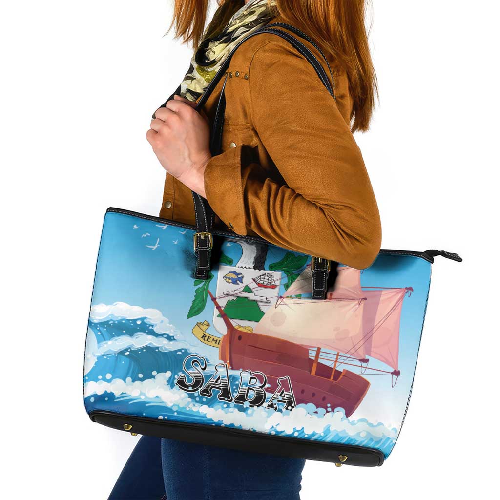 Saba Leather Tote Bag Sailboat Remis Velisque