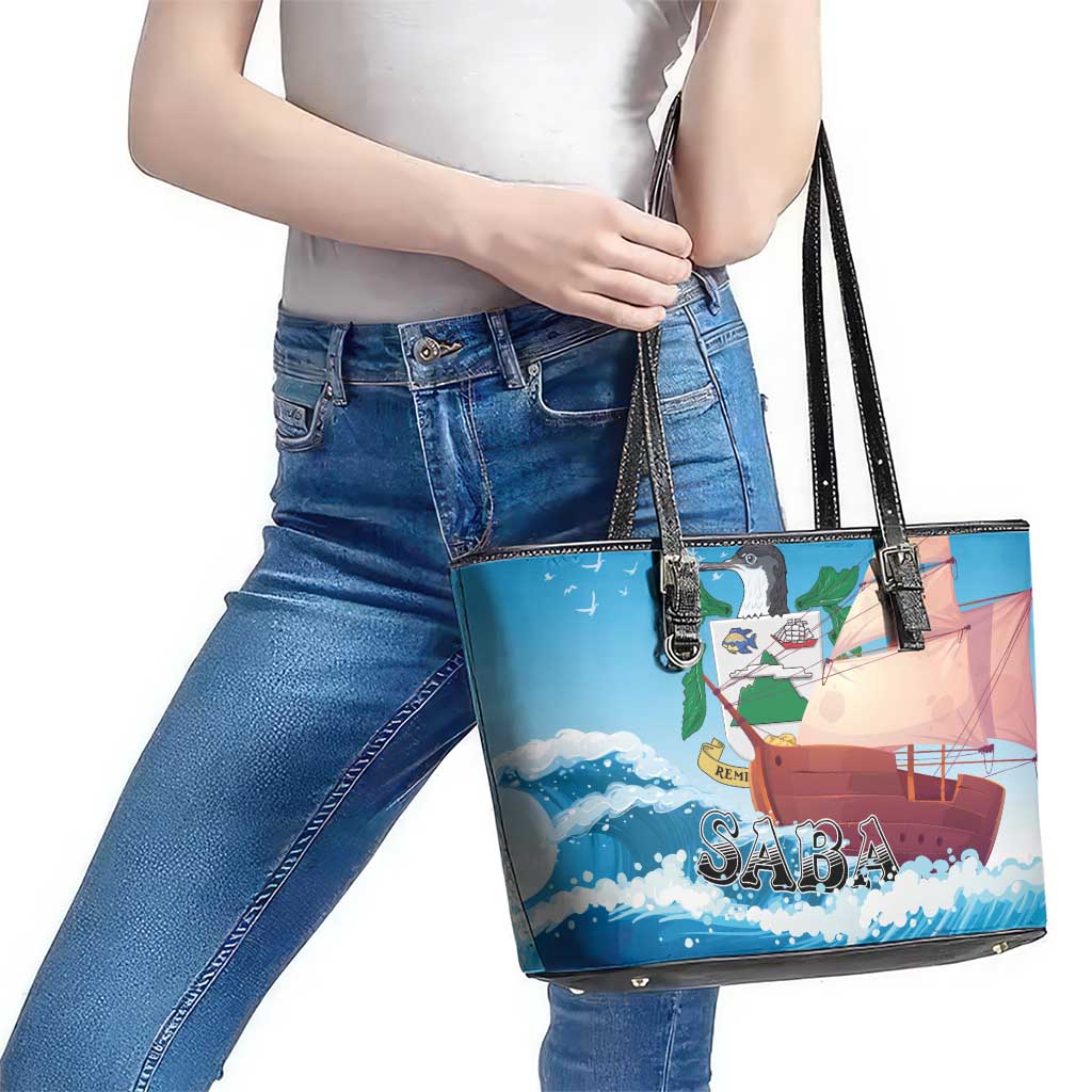 Saba Leather Tote Bag Sailboat Remis Velisque