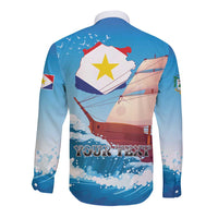 Personalized Saba Long Sleeve Button Shirt Sailboat Remis Velisque