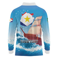 Personalized Saba Long Sleeve Polo Shirt Sailboat Remis Velisque - Wonder Print Shop