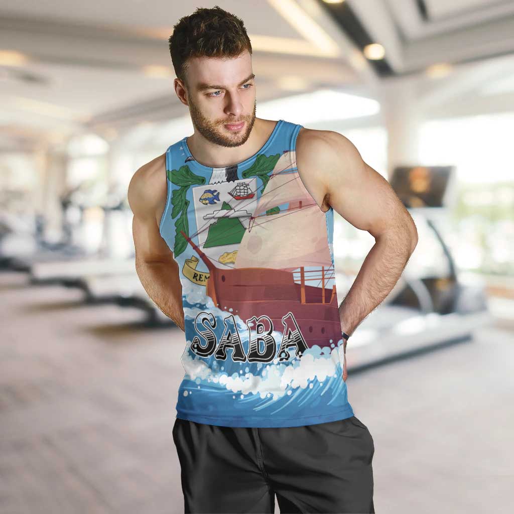Personalized Saba Men Tank Top Sailboat Remis Velisque - Wonder Print Shop