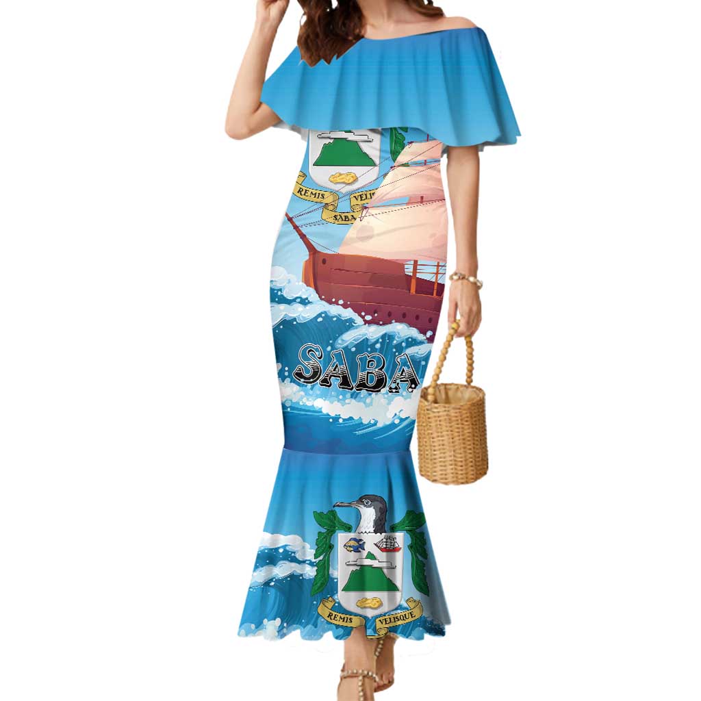 Personalized Saba Mermaid Dress Sailboat Remis Velisque - Wonder Print Shop